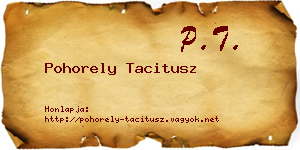 Pohorely Tacitusz névjegykártya